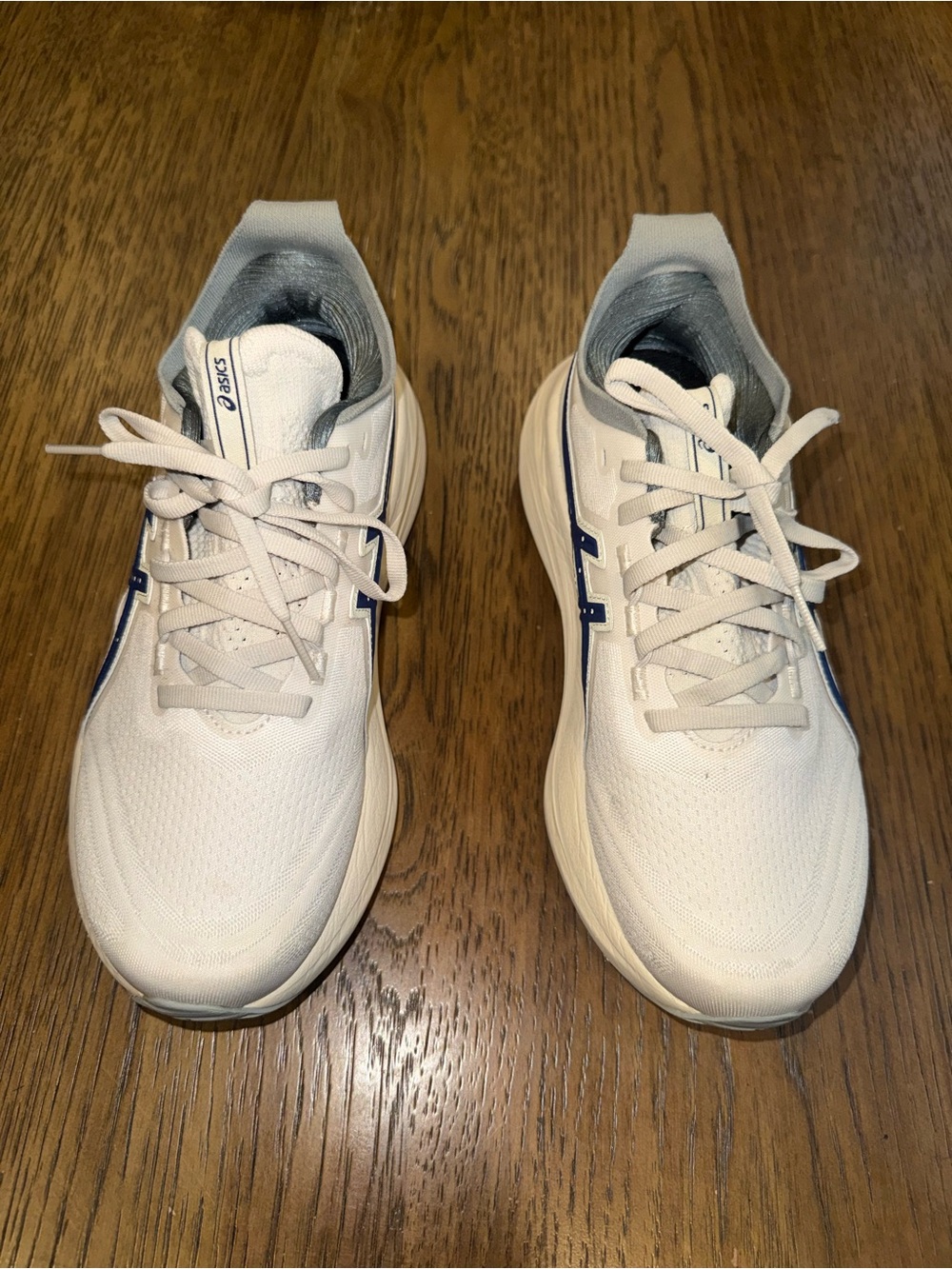 ASICS Men's White Athletic Shoes with Blue Accents